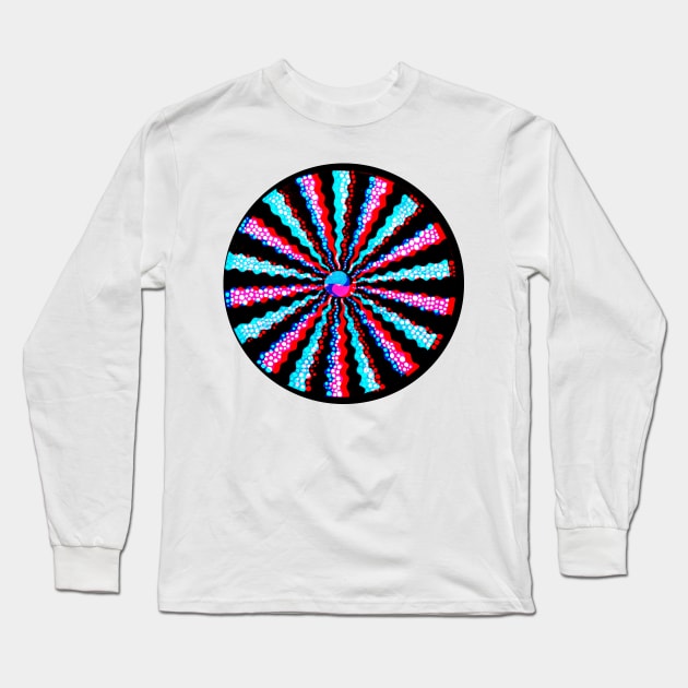 Handmade spiral with rgb effect mandala art Long Sleeve T-Shirt by Mitadoodleart